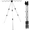 Cyrank Portacanne per la pesca in banca Supporto per treppiede canna da pesca telescopica Supporto per canna da pesca multifunzionale Supporto per treppiede palo da pesca Supporto per treppiede surfcasting