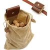 Asenie Borsa per foraggiatura, in tela cerata, pieghevole, per esterni, campeggio, escursioni, in pelle, resistente all'acqua, per bushcraft