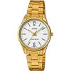 Casio Collection - Orologio donna al quarzo Classico cinturino in Acciaio INOX Oro cassa in Ottone display analogico bianco - LTP-V005G-7B