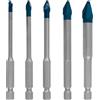 Bosch 5x Set di punte EXPERT HEX-9 Hard Ceramic (per Piastrelle dure, Piastrelle morbide, Ø 4-8, 10,0 mm, Professional Accessorio Trapano, Trapano/avvitatori rotanti)