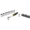 Stanley - FatMax STANLEY FATMAX FMMT82679-0 Set cricchetto FATMAX att. 1/4 con Chiavi a Bussola e inserti-22 pz, Nero