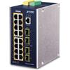 Planet IP30 DIN-rail Ind. L3 16 Port - 10/100/1000T 802.3at PoE - 4-port 100/1000X SFP