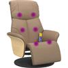 vidaXL Poltrona Reclinabile Massaggi Poggiapiedi Cappuccino Similpelle