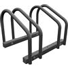 Relaxdays Portabici da Terra, Supporto per 2 Biciclette, E-Bike, MTB, Parcheggio Interno Ruote Fino 60 mm, Antracite