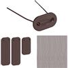 Relaxdays Kit per Il Fissaggio Telo Frangivista, Set con 52 Piastre di Montaggio e 52 Aste in Filo Metallico, Marrone