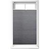 Relaxdays Tenda Plissettata a Rullo, Montaggio con Clip Adesive, per Interni, L x P: 80 x 130 cm, Grigia Traslucida