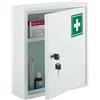Relaxdays Armadietto Pronto Soccorso per Medicinali, Cassetta con Chiusura di Sicurezza, 36 x 31,5 x 10 cm, Bianco Verde