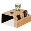Relaxdays Vassoio per Bracciolo Divano, Tavolino con 2 Scomparti Porta Tazza caffè, HLP: 5,5x50x33,5 cm, bambù, Naturale