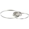 Eglo Palmaves 2 - Lampada da soffitto a LED, geometrica, in metallo colore argento e plastica bianca, luce calda