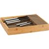 Relaxdays Ceppo porta-coltelli in bambù portaposate da cassetto organizer cassetti HLP: 6,5x38x33,5 cm colore naturale