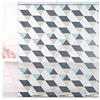 Relaxdays Tenda da Doccia, 140x240, Design Triangoli Moderno, Rullo Flessibile, Vasca da Bagno & Finestra, Multicolore