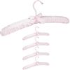 Relaxdays Grucce Appendiabiti in Raso, in Set da 5, Imbottite, Gancio Girevole a 360°, Fiocco Decorativo, 38 cm, Rosa