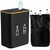 Relaxdays Contenitore per Bottiglie a Rendere Relaxdays 160 l, 2 Sacchetti, H x L x P: 75 x 57 x 37 cm, per Vetro e plastica, Nero