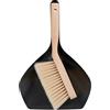 Relaxdays Set per Spazzare, Scopetta e Paletta Raccogli Briciole in Cucina, da Appendere, Ferro e Legno, Nero Marrone