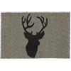 Relaxdays Zerbino da Ingresso in Cocco, Tappetino Antiscivolo con Cervo, LP 40x60 cm, per Interni e Esterni, Nero/Grigio
