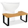 Relaxdays Sgabello per WC da Bagno, Sgabellino da Toilette per Adulti, HLP: 18x44,5x23 cm, bambù Naturale e Metallo Nero