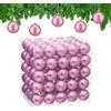Relaxdays Palline di Natale, Set 100 Palle Albero, Addobbi Natalizi, ∅ 6 cm, Sfere in Plastica Design Opaco, Rosa