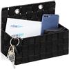 Relaxdays Cestino Portaoggetti, da Appendere, Organizer per Bagno, Corridoio, Camera da Letto, HLP: 20x25x16,5 cm, Nero