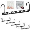 Relaxdays 6X Gruccia Multipla, per 12 Stampelle, Organizer per Armadio Salvaspazio, Appendino da 26 cm, Metallo, Nero