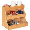 Relaxdays Organizzatore Porta Bicchieri, 9 Scomparti, Organizer 6 Scomparti per Caffetteria, 24x26,5x17,5 cm, Naturale