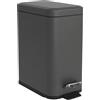 Relaxdays Cestino da bagno, 5 l, cestino per cosmetici con chiusura Soft-Close, design opaco, grigio scuro