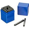 Relaxdays Set da 36 Punzoni Lettere A-Z e Numeri 0-9, Stampi in Rilievo 3 mm, Kit Timbro Incisione Metallo e Cuoio, Nero