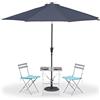 Relaxdays Ombrellone da Giardino e Terrazza Rotondo, 300 cm, Inclinabile con Manovella e Fodera Protettiva, Antracite
