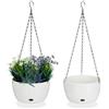 Relaxdays Vasi da Parete con Riserva d'Acqua, Set da 2, HxD 60 x 24 cm, Portafiori Sospeso per Esterni e Interni, Bianco