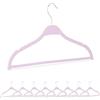 Relaxdays Grucce Appendiabiti, Set da 10, Stampelle in Paglia di Grano, Appendini con Barra per Pantaloni e Tacche, Rosa, Fibra vegetale