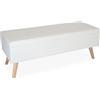Relaxdays Panca Relaxdays, con vano, Imbottita, Ecopelle, Legno, HxLxP: 40 x 110 x 40 cm, Panca per corridoio, Bianca