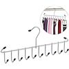 Relaxdays Gruccia Multipla, Moderno Porta Cinture, Salvaspazio, Organizer Portacravatte 12 Ganci, da Armadio, Argento