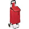 Relaxdays Carrello Pieghevole per la Spesa, Borsa Estraibile da 28 L, Pratico Trolley, Ruote, HLP 92,5x42x28 cm, rosso