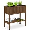 Relaxdays Fioriera Rialzata in Legno di Abete, H x L x P: 80 x 74 x 38 cm, Aiuola Alta per Giardino, Balcone, Marrone
