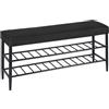 Relaxdays Poltrona Scarpe, Seduta Imbottita in Similpelle, 2 Ripiani per 8 Paia, scaffale HLP