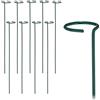 Relaxdays Supporto per Piante Rampicanti, Set 10 Sostegni Piantine, Anello per Rose, Traliccio Fiori, 60 cm, Verde Scuro, Acciaio