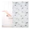 Relaxdays Tenda da Doccia, 100x240, Design a Foglie, Rullo Flessibile, Vasca da Bagno, Soffitto & Finestra, Nero-Bianco