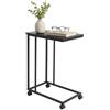 Relaxdays Tavolino Relaxdays con rotelle, H x L x P: 68 x 50 x 35 cm, MDF, Metallo, C-Forma, tavolino da sottocosto, Nero