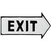 relaxdays Targhetta Exit, Decorazione per Porte e Pareti, Freccia a Destra, in Ghisa, 9,5 x 18,5 x 0,5 cm, Bianco Nero