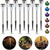 Relaxdays Set da 10 Lampade Solari a LED Impermeabili, per Giardino Terrazza in Acciaio Inox, Cambio di Colore, Argento