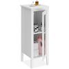 Relaxdays Mobiletto Bagno Salvaspazio, Mobile Stretto con Anta, HLP: 87,5x36,5x35 cm, Colonna a 2 Scomparti MDF, Bianco