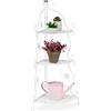 Relaxdays Scaffale Portafiori, Metallo, Fioriera Esterno e Interno, 6 Mensole Porta Piante e Fiori, 107x44x24 cm, Bianco