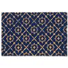 Relaxdays Zerbino da Ingresso in Cocco, 60x40 cm, Antiscivolo, Resistente all'Acqua, Esterni e Interni, Blu e Marrone