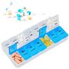 Relaxdays Portapillole 7 Giorni, Scomparti Mattino e Sera, in Tedesco, Contenitore per Farmaci Settimanale, Bianco Blu
