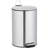 Relaxdays Bidone Rifiuti da Bagno, 12 Litri, Sistema Soft-Close, con Cesto Interno Estraibile e Manico, Argentato