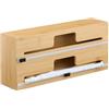 Relaxdays Taglia Pellicola da Cucina, 2 Scomparti Porta Carta Forno e Stagnola, HxLxP: 14,5x33,5x8 cm, bambù, Naturale
