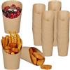 Relaxdays Bicchieri Porta Patatine Fritte, Contenitori per Alimenti, Carta 400 ml, Coppetta per Gelato e Snack, Marrone