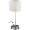 Relaxdays Lampada da Tavolo Touch, Luce Funzione Dimmerabile, E14, 3 Livelli di Intensità, Design Moderno, Argento/Crema