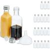 Relaxdays Set 20 Bottigliette in Vetro per Bomboniere, Bottiglie da 100 ml, Barattolini con Tappo, Trasparente Argentato