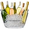 Relaxdays Secchiello per Ghiaccio, 8 L, Glacette Porta Bottiglie di Vino e Champagne, Cestello in Plastica, Trasparente