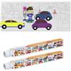 Relaxdays Rotolo Carta Disegno Bambini, Set da 2 Rulli di Fogli da Colorare da 3 m, Autoadesivo, Tema Macchine, Bianco